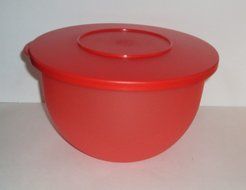Tupperware Classic Impressions Nesting Mixing Bowls Salad Bowl Set Red Orange N9