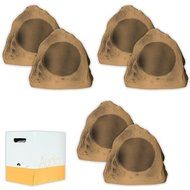 Acoustic Audio B6RS Sandstone 6.5" Rock Speaker 3 Pair Pack and Wire Outdoor Weatherproof