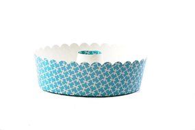 Simply Baked Small Paper Tube Pan (Pack of 3), Turquoise Parquet, Great for Individual Servings and Gift Giving... N12