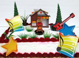 ALVIN AND THE CHIPMUNKS 14 Piece Birthday Cake Topper Set Featuring Alvin Seville and Themed Decorative Accessories... N2