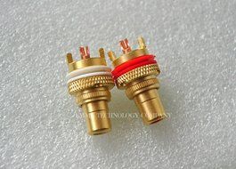2x RCA Terminal Copper Alluvial Gold Pre-amplifier Chassis DAC Audio Signal