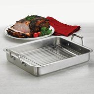 Tramontina 80203/003DS Gourmet Prima 13.5-Inch Rectangular Roasting Pan with Basting Grill, Small, Stainless Steel N11