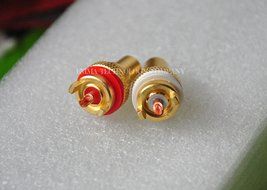 2x RCA Terminal Copper Alluvial Gold Pre-amplifier Chassis DAC Audio Signal N2