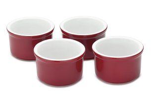 Cuisinart CCB45-4R Chef's Classic Ceramic Bakeware 5-Ounce Ramekin Set, Red