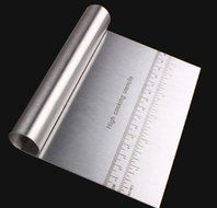 Autek 2 PCs Stainless Steel Pizza Dough Scraper Cutter Kitchen Flour Pastry Cake Tool Scale(3DMold-DoughCutterx2) N2