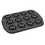 Ezeso 12-Cavity Nonstick Cast Aluminum Donut Pan,Muffin Cups Cake Baking Ring Biscuit Mold N2