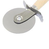 Dianoo Stainless Steel Pizza Cutter with Anti-Slip Hard Grip Wooden Handle - Pizza-Wheel, 3PCS, Silver