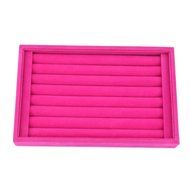 Oligex(TM) Velvet Jewelry Ring Earrings Cufflinks Display Box Storage Case Holder Organizer T Bar 1PCS PINK BLACK... N5