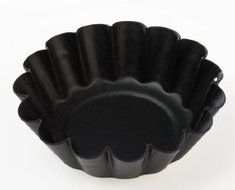 Set of 10 2-1/2&quot; Black Metal Fluted Candle Pan Tart Mold N2