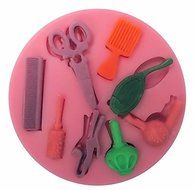 Hair Stylist Tools Silicone Mold for Fondant, Gum Paste, Chocolate , Crafts