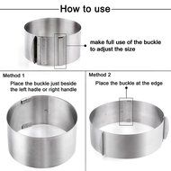 KALREDE Stainless Steel Adjustable Circle Round Mousse Cake Ring Molds Baking Tools