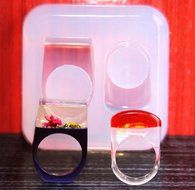 Clear handmade Silicone Mold for Ring size blue 10,red 7.5. (B3)