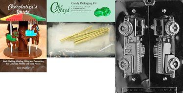 Cybrtrayd J058 3D Fire Truck Chocolate Candy Mold with Exclusive Cybrtrayd Copyrighted Chocolate Molding Instructions