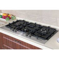 WindMax (R) 36" LPG &amp; NG Stainless Steel Tempered Glass Built-in Kitchen 4 Burner Gas Hob Cooktops Cooker Top
