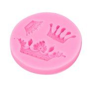 uxcell Crown Shape Silicone Cake Decorating Fondant Cookie Baking Mold Mould Mat,Pink N2