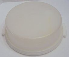 Vintage Tupperware 10&quot; Round Sheer Pie / Single Layer Cake Taker Carrier