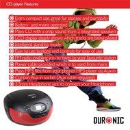 Duronic RCD008/RD Portable Compact Boombox CD Player with FM Radio -Red
