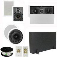 Theater Solutions 5.1 Home Theater 8" and 6.5" Speakers, Center, 8" Powered Sub and More TS6W8CL51SET1