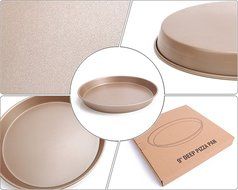 DarNio Chefmade 3 layer Non Stick surface, Champagne Gold Color,Excellent Heat Conduction 9-Inch Deep Dish Pizza... N2