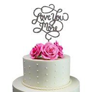 Sugar Yeti Made In USA Wedding Cake Topper Love You More #24 Gold Mirror N16