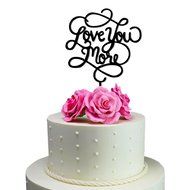 Sugar Yeti Made In USA Wedding Cake Topper Love You More #24 Gold Mirror N17