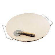 Mainstays 3 Piece 13 Inch Round Oven Pizza Stone Set Includes Large 13 Inch Baking Stone Large Heavy Duty Cast...
