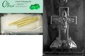 Cybrtrayd R025 Large Cross with Base Chocolate Candy Mold with Exclusive Cybrtrayd Copyrighted Chocolate Molding... N2
