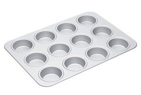 42 x 30 x 3cm Master Class Silver Anodised 12 Hole Muffin Pan N2