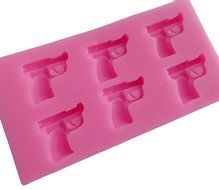 Yunko 6 Hole Mini Gun Silicone Cake Mold Fondant Decorating Candy mold N2
