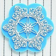 Sher Lace Fondant Cake Chocolate Resin Clay Candy Silicone Mold, L11cmW10.2cmH0.4cm N2