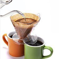 Coffee Double Dripper CLEAR Pour Over Coffee Brewing Drip Two Cups At a time
