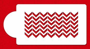 Designer Stencils C786 Chevron Cake Side Stencil, Beige/Semi-Transparent