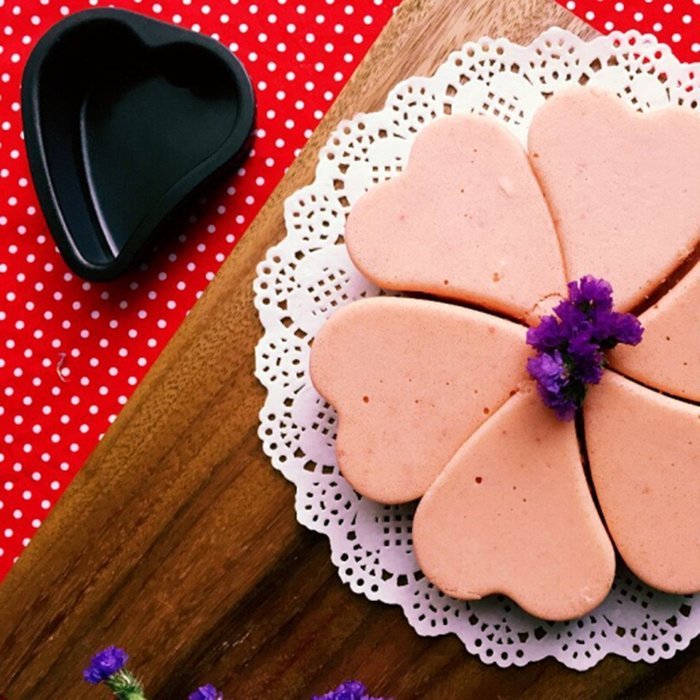 Richele 6 pack nonstick mini pie pans 2 inch heart shaped pan