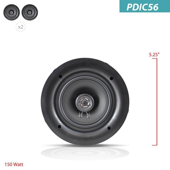 Pyle Ceiling Speakers - Stereo Home Theater Speakers - in Wall Speakers Flush Mount - 5.25-Inch White 150 Watt... N13