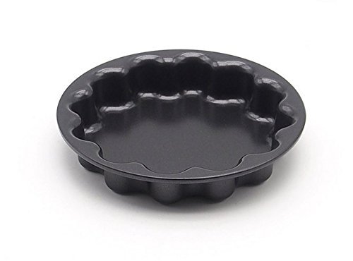 Astra shop 5.5-Inch Nonstick Petal Pan/Cake Pan/Pie Pan/Quiche Pan, Set of 2(Black) N2