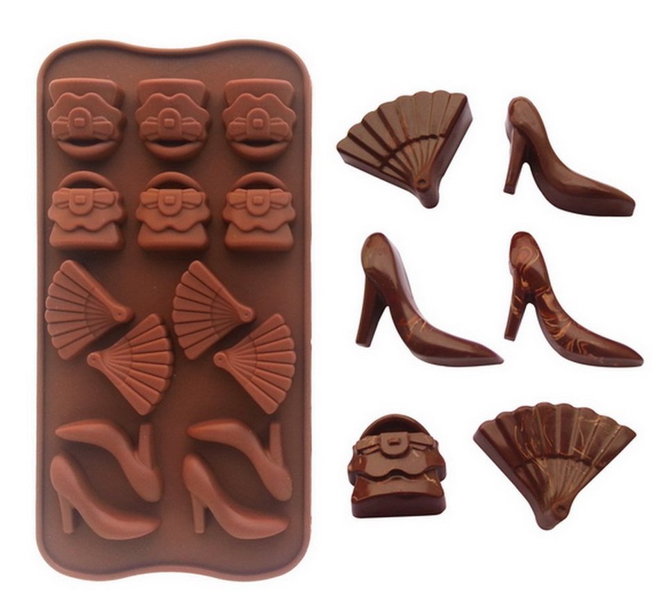 Dimart Non Stick Silicone Chocolate Cake Mold Shaped High Heels Bags Baking Tools Coffee