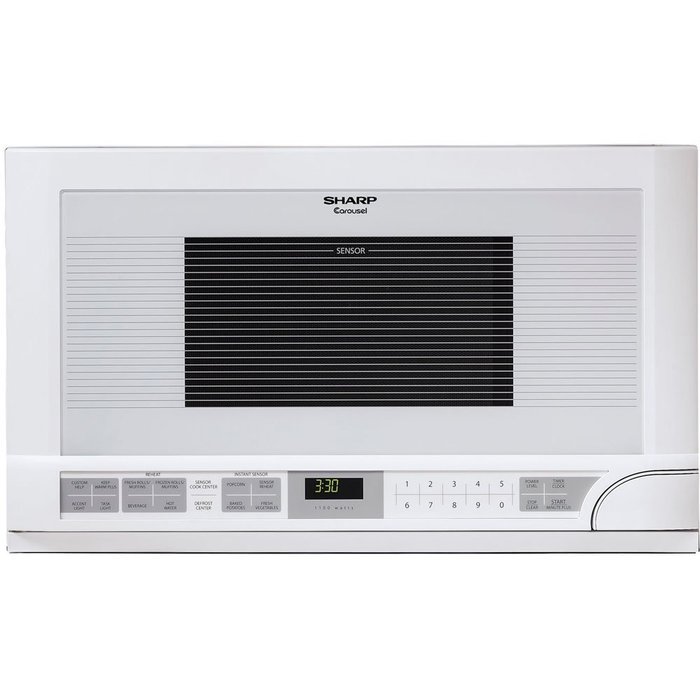 Sharp R-1214 1-1/2-Cubic Feet 1100-Watt Over-the-Counter Microwave, Stainless