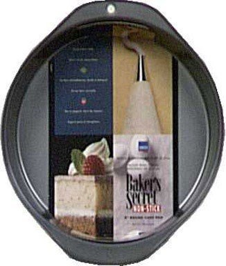 Baker'S Secret Round Cake Pan 8" X 1.46" Non Stick Gray N2