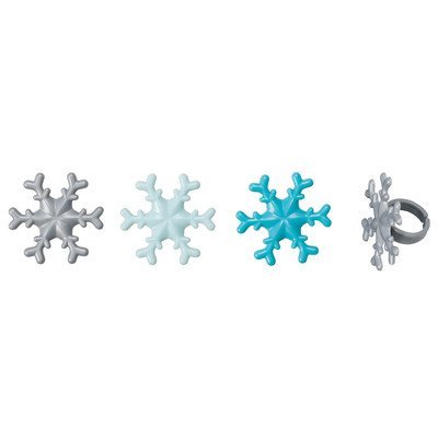 Frosted Snowflake Cupcake Rings - 24 pc N2