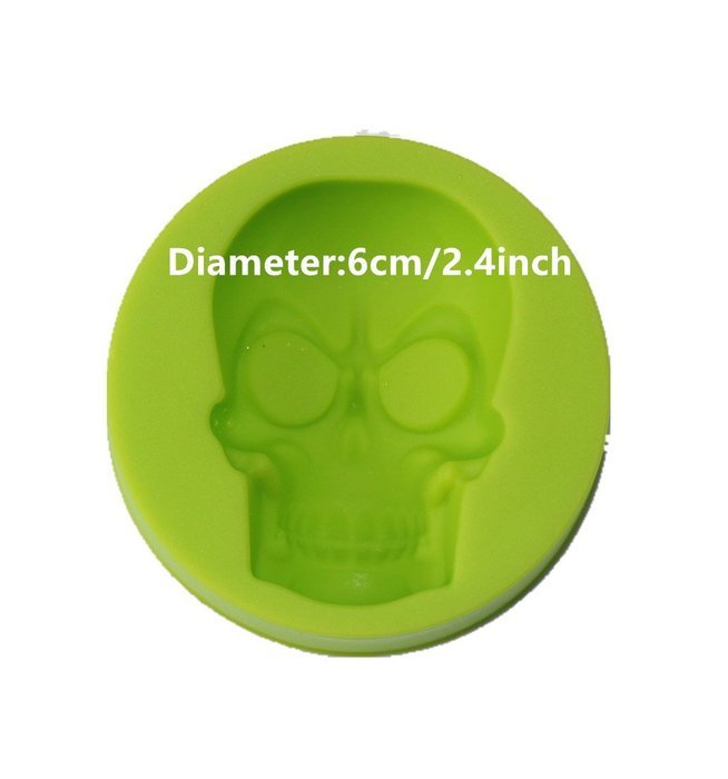 Cherryard DIY Handmade Mold Halloween Theme Skull Shape Silicone Muffin Cup for Making Pudding Cake,1 Pack