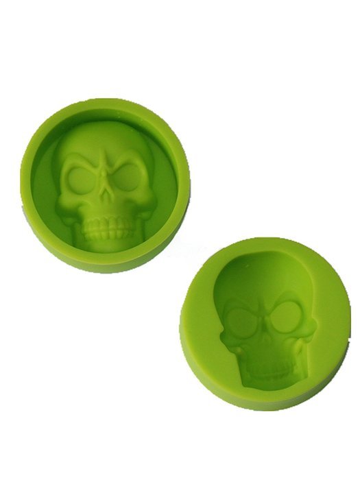 Cherryard DIY Handmade Mold Halloween Theme Skull Shape Silicone Muffin Cup for Making Pudding Cake,1 Pack N2