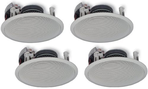 Yamaha Natural Sound Custom Easy-to-install In-Ceiling Flush Mount 2-Way 150 watts Speaker (Set of 4) with 8"... N5