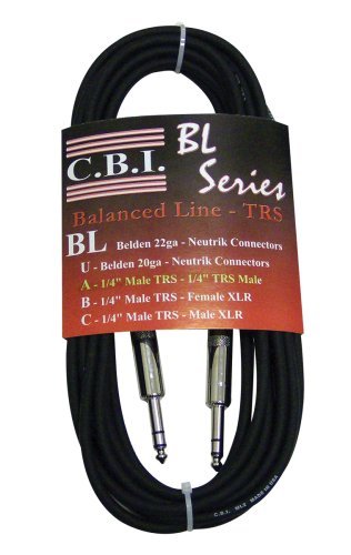 CBI BL2A Cable - 15 Foot, 1/4 Inch TRS To 1/4 Inch TRS Balanced N3