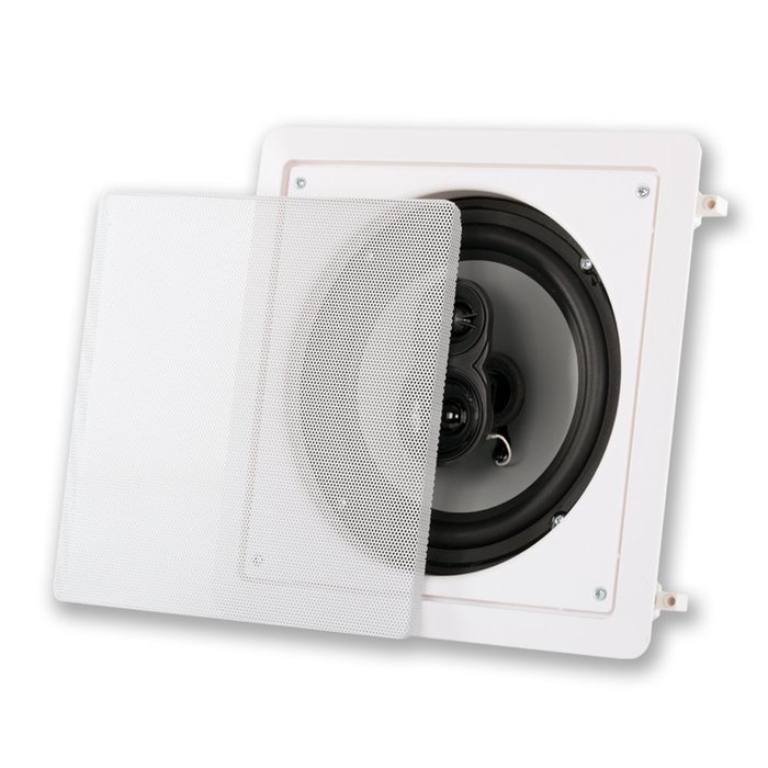 Acoustic Audio CS-i83s 8-Inch Square 3 Way Speaker (White)