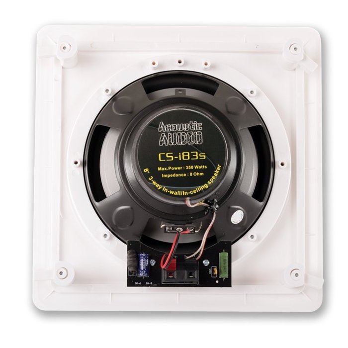 Acoustic Audio CS-i83s 8-Inch Square 3 Way Speaker (White) N2