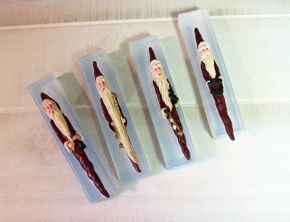 Silicone Mold for Santa Ornaments Handmade Supply 5 inches by 1 inch finished N4