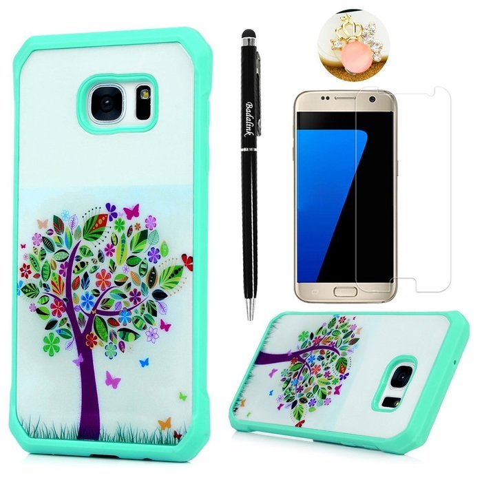 Badalink Galaxy S7 Edge Case Shockproof Drop Protection TPU Bumper Frame + Colorful Painting Hard PC Protective... N31