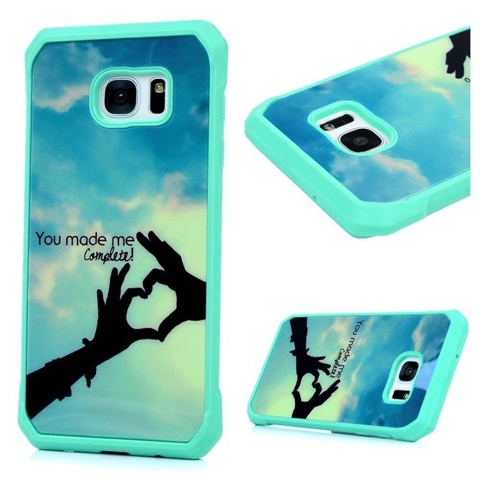 Badalink Galaxy S7 Edge Case Shockproof Drop Protection TPU Bumper Frame + Colorful Painting Hard PC Protective... N38