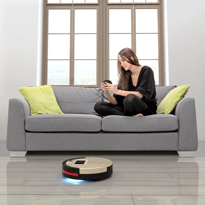 Bobsweep Pet Hair 4-in-1 Robotic Vacuum Cleaner and Mop, Champagne Robot, HEPA, Floor Sweep Vacuum (Complete Set... N2