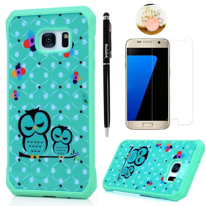 Badalink Galaxy S7 Edge Case Shockproof Drop Protection TPU Bumper Frame + Colorful Painting Hard PC Protective... N44